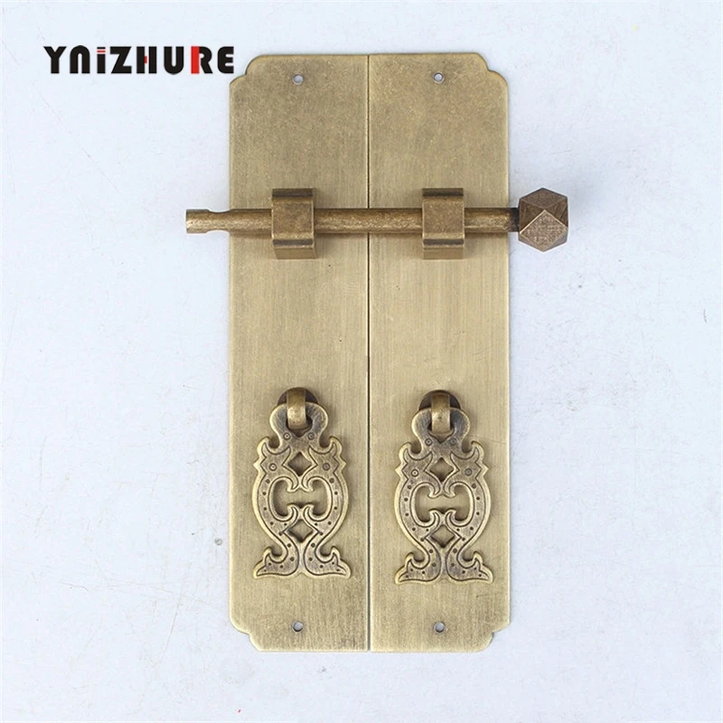 2pcs Aabinetry CopperLocks Door Straight Strip Handle Chinese Style Retro Cabinet Double-Door Furniture Cupboard | Обустройство дома