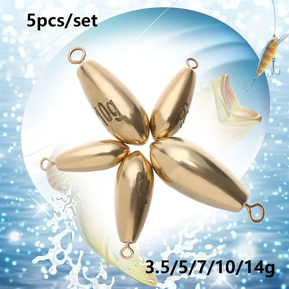 

5pcs High Quality Additional Weight Weights Round Shot Hook Connector Sinker Fishing Lead fall Brass