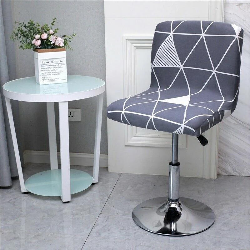 Bar Stool Chair Cover Low Back Spandex Seat Case Elastic Rotating Lift Dining Protector | Дом и сад