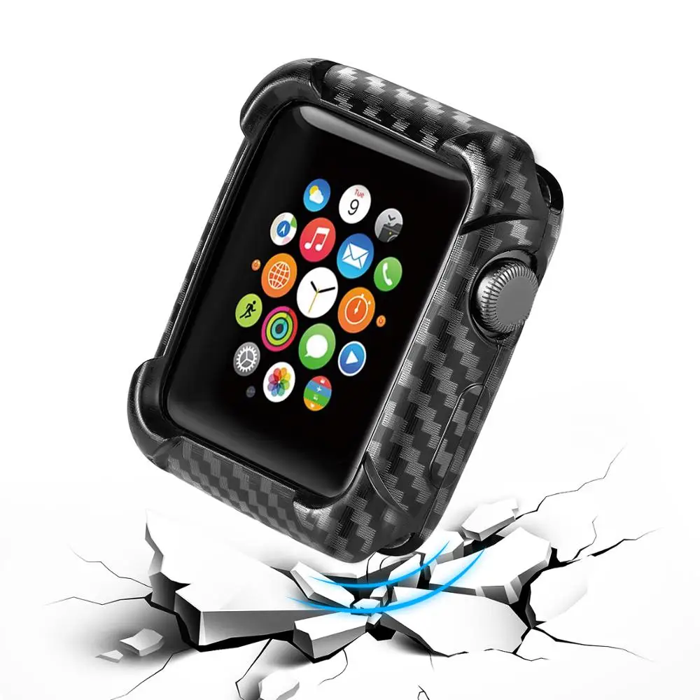 Ремешок для часов с защитным чехлом Apple Watch series 4 5 44 мм 40 защитный чехол из