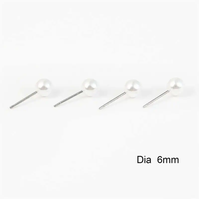 White 6mm 16mm 10 шт. белый цвет слоновой кости ABS жемчужные бусины очаровательные серьги-гвоздики задние пробки ушной столб гайки затычки для самостоятельного изготовления ювелирных изделий серьги База - Цвет: White 6mm 16mm