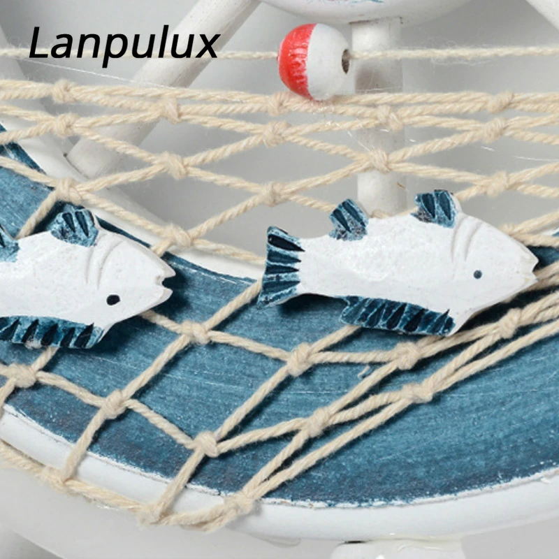 Lanpulux, синий руль, ночные светильники для детей, для мальчиков, для спальни, настенная креативная Подвесная лампа, Океанский стиль, прикроватное декоративное освещение