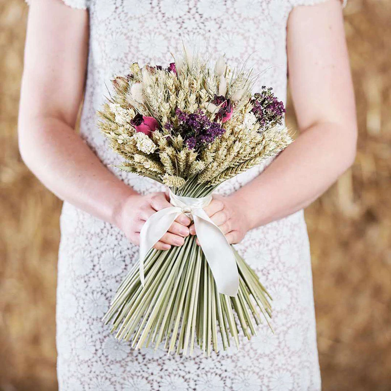 50 шт./лот реальные пшеницы цветок уха натуральные сухие цветы для Свадебная