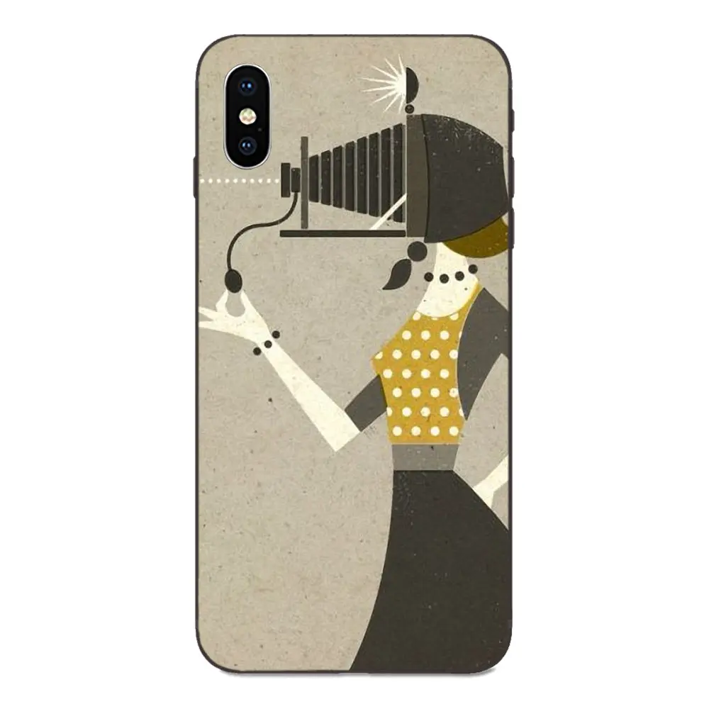 Чехол для телефона из ТПУ с рисунком Apple iPhone 4 4S 5 5S SE 6 6S 7 8 Plus X XS Max XR ретро-камерой