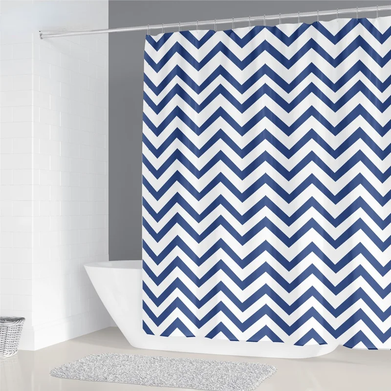 

200x180cm bathroom waterproof shower curtain simple geometric pattern printing polyester home decoration curtain with hook
