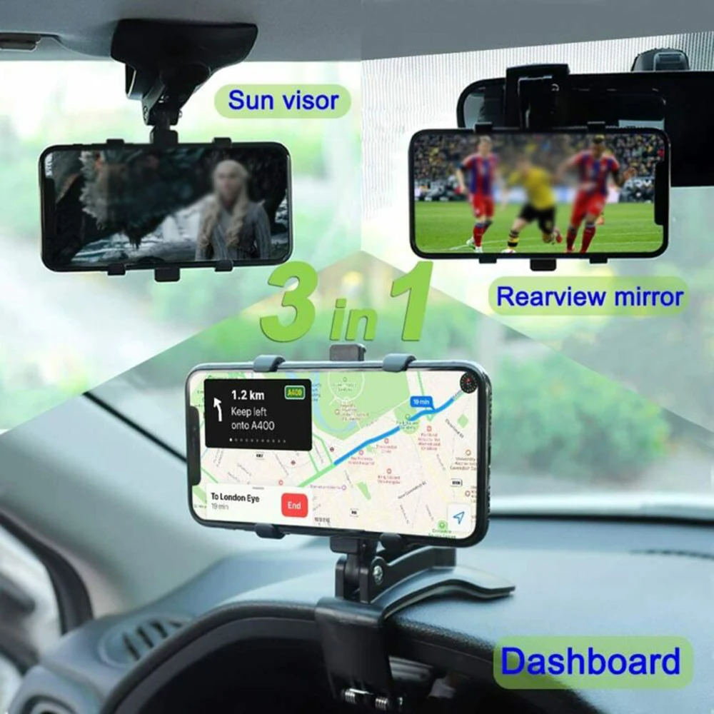 

1PC Car Mobile phone holder Adjustable Angle Clip On Cradle Dashboard Stand