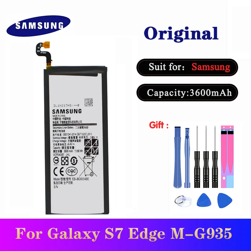 5 шт./лот аккумулятор для Samsung galaxy S7 Edge G9350 G935FD SM G935F 3600 мАч EB BG935ABE оригинальная