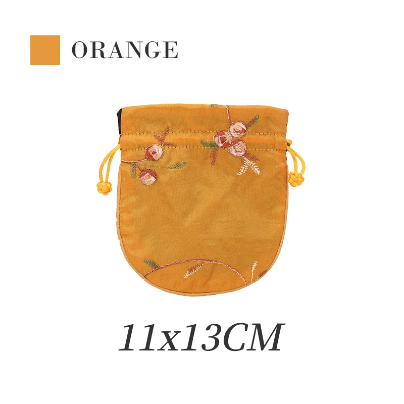 

Женская сумка для хранения ювелирных изделий Organge, из парчовой ткани, с цветочной вышивкой, Сумка с кольцом, серьги, ожерелье, браслет, держат...