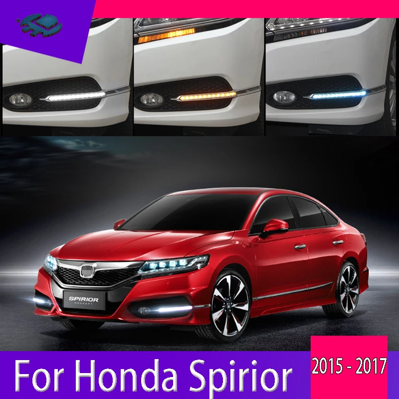 Дневсветильник светодиодные фары 3 цвета для Honda Spirior 2015 2017 Автомобильные