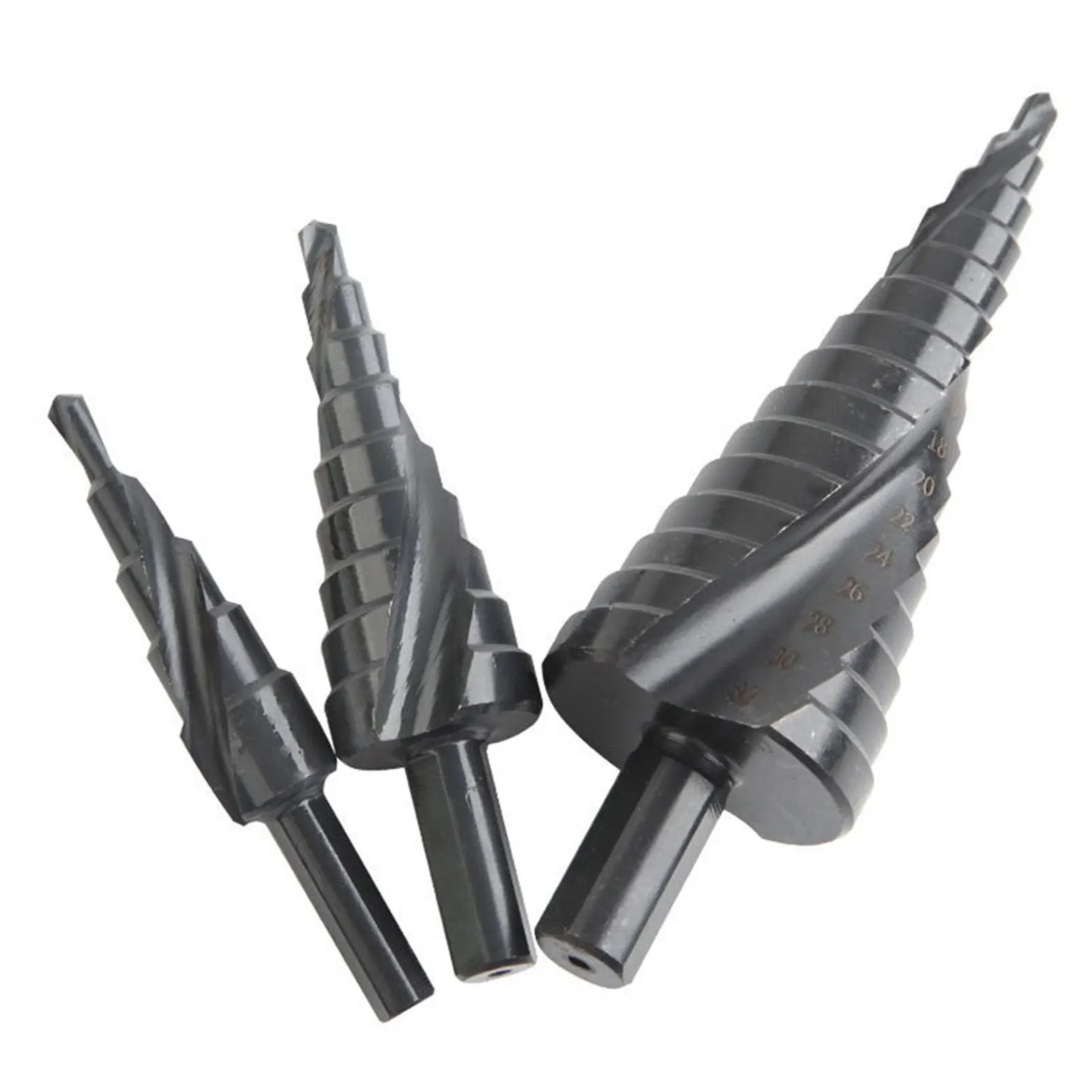 

3pcs Metal High Speed Steel DIY Multifunctional Professional Accessories Spiral Step Drilling Coating Cutting Wood Drill Bit Set
