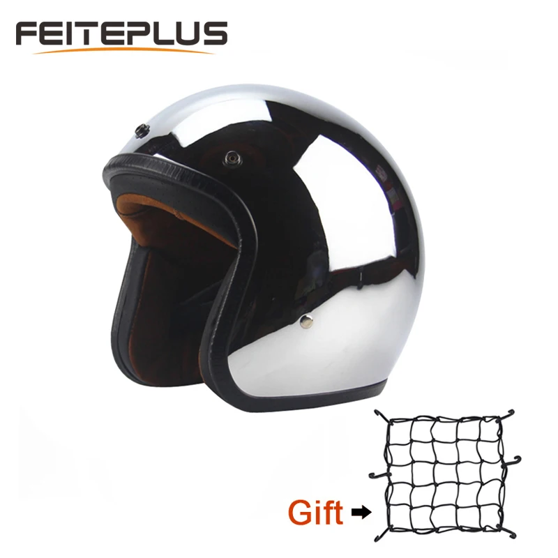 3/4 покрытие мотоциклетные очки винтажные половина шлем для байкерского крейсера