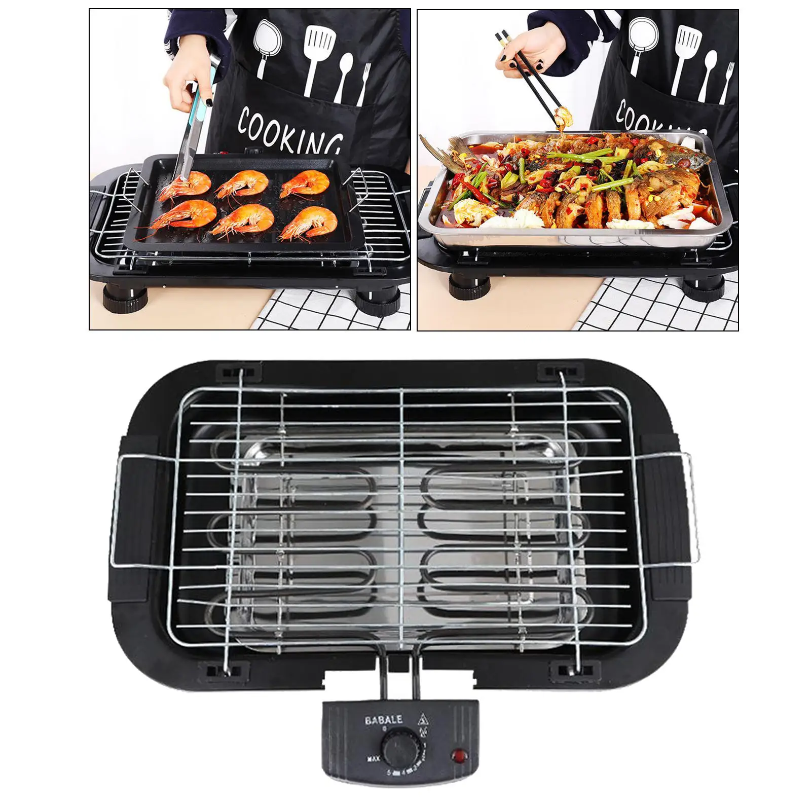 5 level control griddle electric table top adjustable temperature grill bbq barbecue garden camping cooking indoor 1300w free global shipping