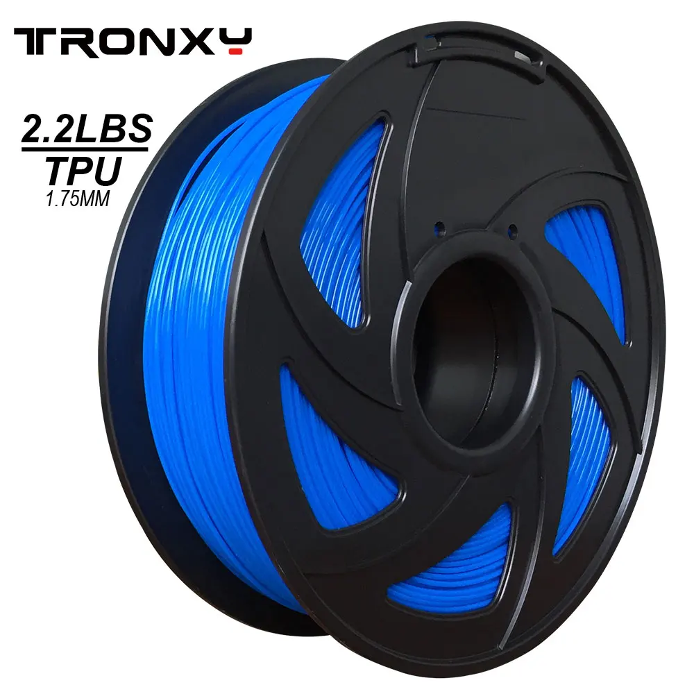 Blue Набор волокон из термополиуретана TRONXY для 3d принтера, 1,75 мм, гибкий Цвет на выбор, 1 кг/рулон, резиновые расходные материалы, набор материалов для 3d принтера - Цвет: Blue