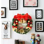 Рождественские украшения 2022, Рождественский венок, украшение из ротанга, семейный праздничный настенный цветочный венок, рождественские украшения