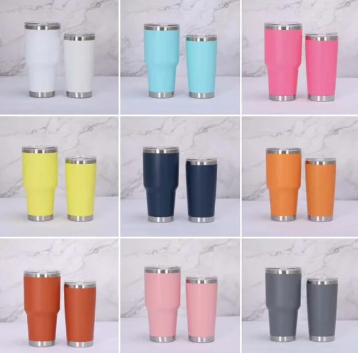 20oz 30oz Stainless Steel Wine Tumbler with Seal Lids Beer Mug Double Wall Vacuum Insulated Coffe Cup | Дом и сад
