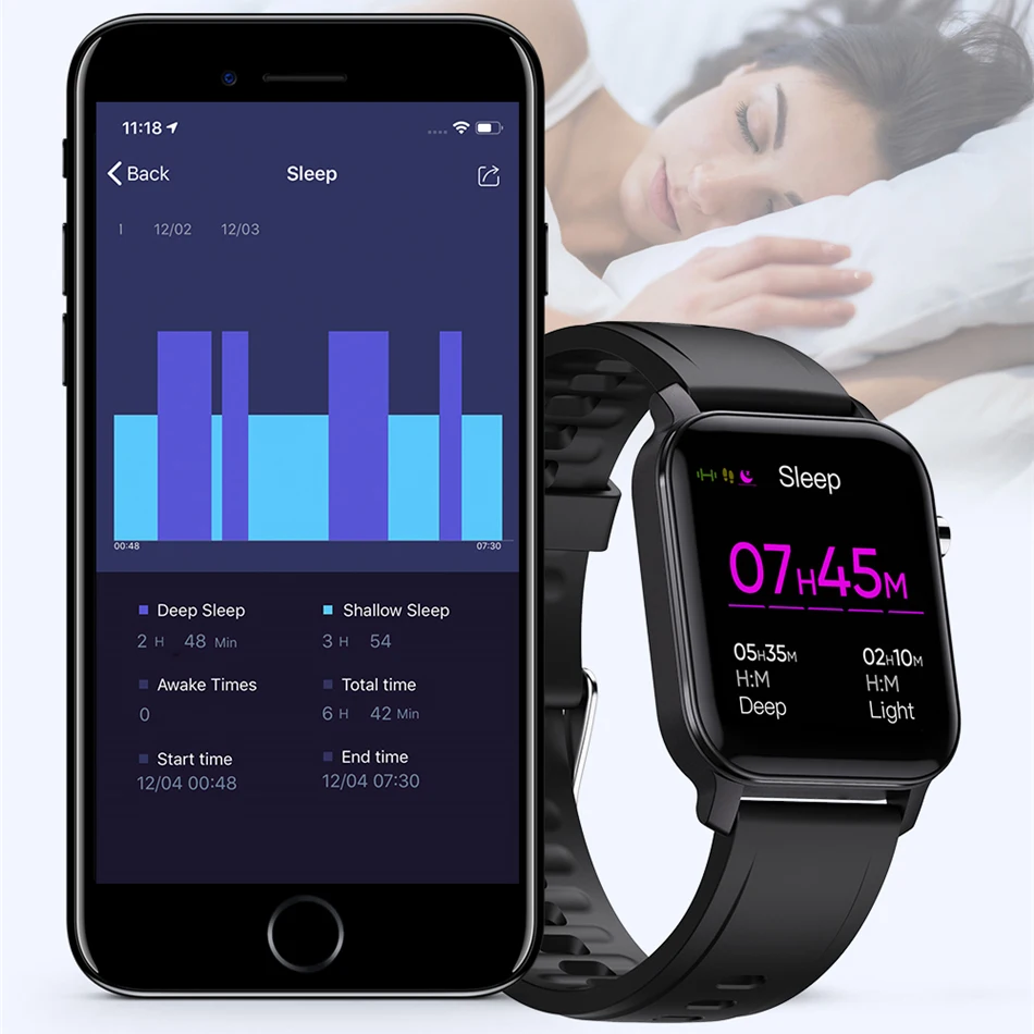 

Digital Alarm Clock Touch Screen Smart Watch Sport Fitness Men Bracelet Heart Rate Blood Pressure IP68 Waterproof Wristwatch