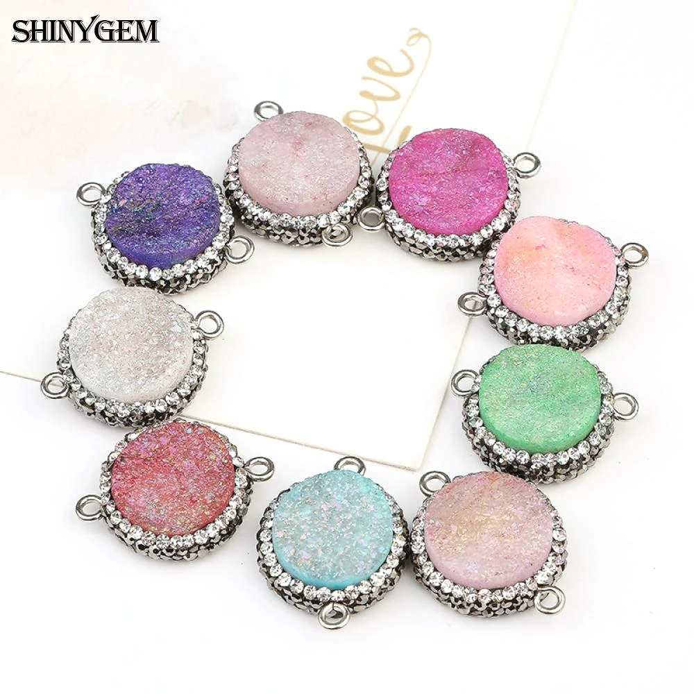 5 шт. модные микро инкрустация Циркон натуральный камень разъем для женщин Стразы