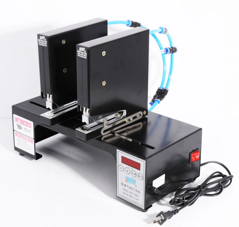 Grapadora el&eacute;ctrica neum&aacute;tica de doble cabeza, m&aacute;quina de encuadernaci&oacute;n de 220V, YC-1595-02, 180 tiempos/min-2