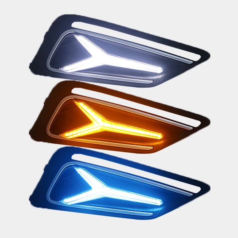 1 пара Автомобильные светодиодные дневные ходовые огни белые желтые синие