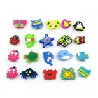 Разные амулеты из ПВХ для обуви с животными, 20 шт.лот, украшения для обуви с отверстиями, ремешки, пряжки для обуви, украшения, аксессуары, декор в качестве подарка для детей