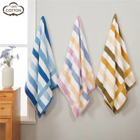 bath towel 100 cotton high grade soft trip towel bathroom face towels for adults for home textiles blue yellow grey 70x140cm