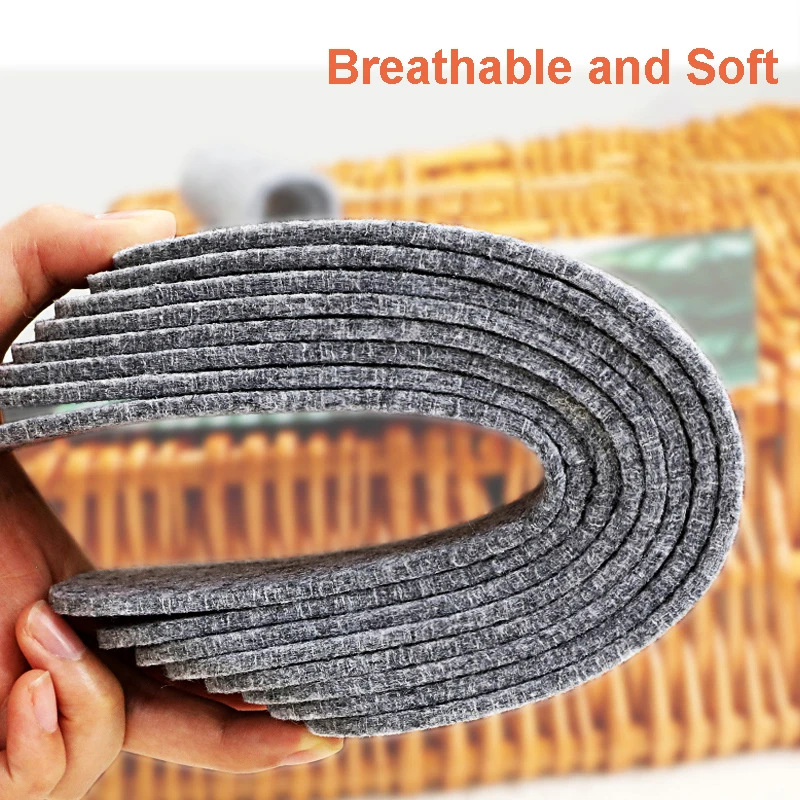 3 Pairs/5 Pairs Thermal Wool Felt Insoles Thicken Warm Insole for Men Women Shoes Breathable Skin-friendly Shoe Pad