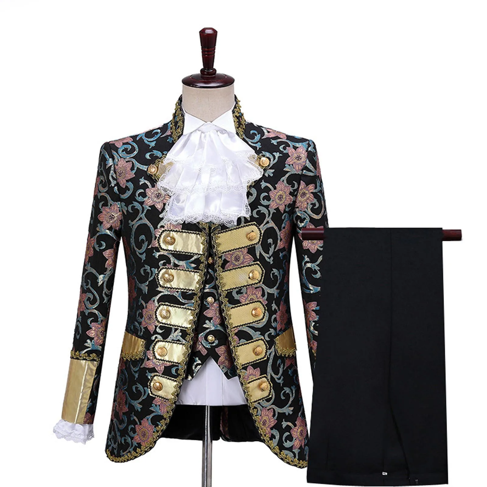 

2020 Mens European Gothic Style Men's Sets Court Costumes Uniforms golden Beautifully Embroidered MenPerformances Coat