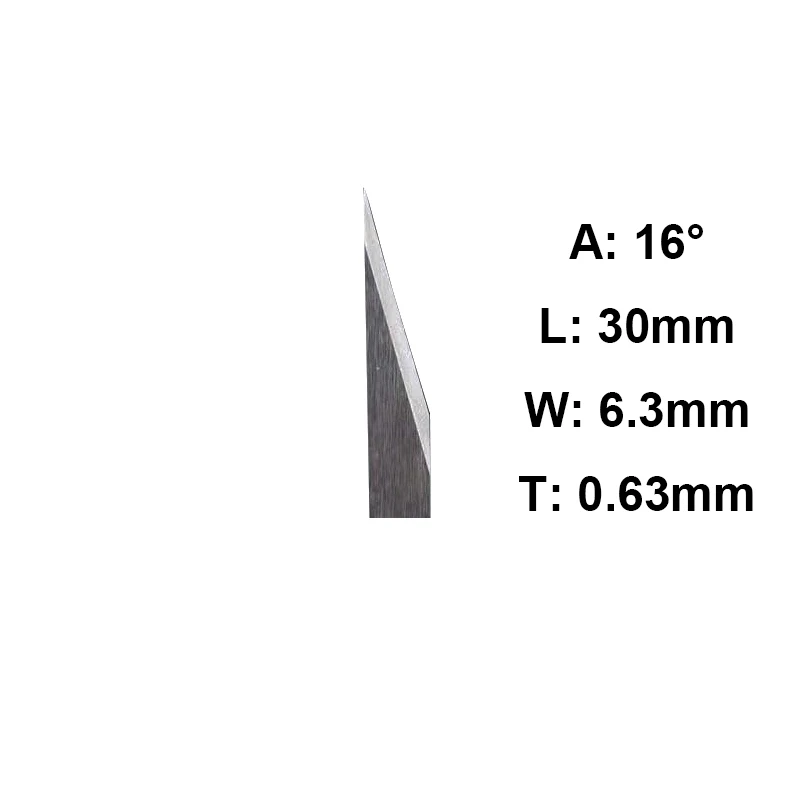 16 Degree 10pc Jingwei Rui Zhou Aoke IECHO ZUND RZCUT AOL Vibration Knife Cutting Machine Blade Cutter Head 16-60 Degree CNC Leather Blade - Длина режущей кромки: 16 Degree