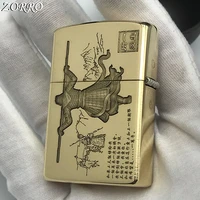 zorro chinese made pure copper deep carving creative authentic journey to the west pure copper kerosene lighter
