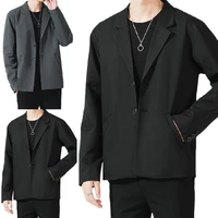 80 hot sales men blazer single breasted solid color summer lapel pockets jacket for daily wear