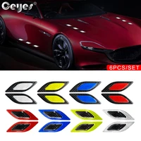 ceyes 3d carbon fiber car reflective tail anti collision strips safety warning tape secure reflector stickers decor bumper strip