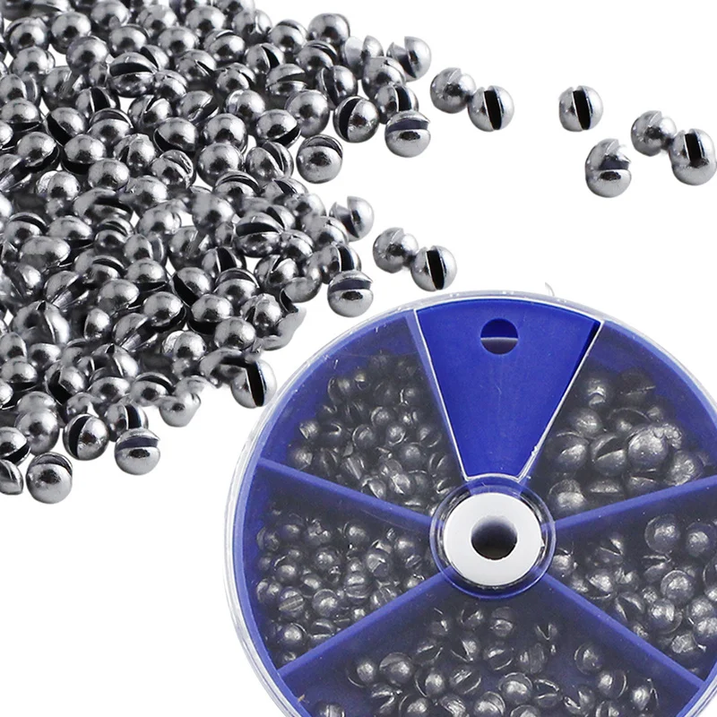 

205 Pcs/Set 5 Size Open Bite Lead Sinker Set Bare Tungsten Weight Clip Drop Biting Round Plumb Bob Auxiliary Fishing Tackle Gear