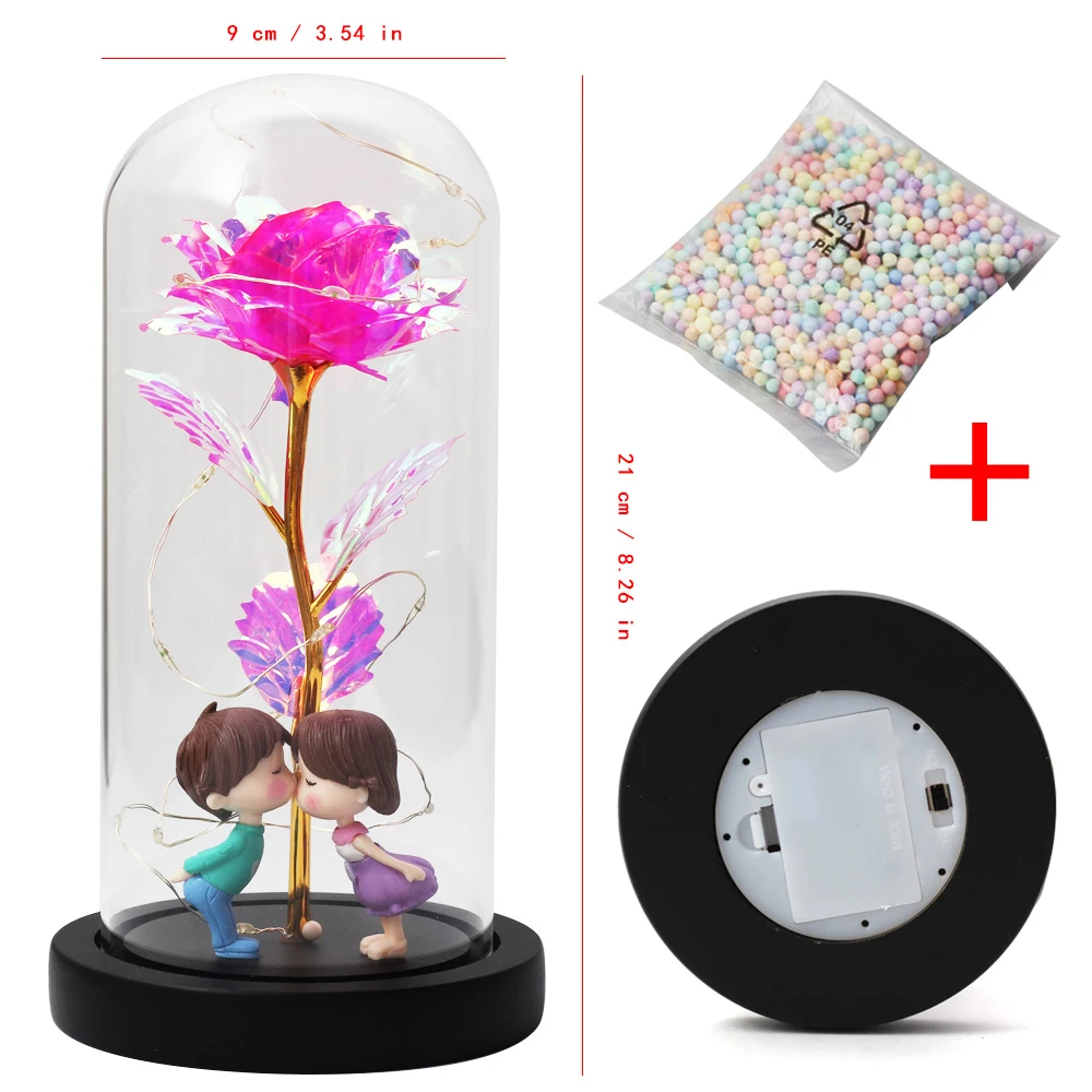 Искусственные цветы Galaxy Rose Красавица и чудовище Роза в стеклянном куполе для