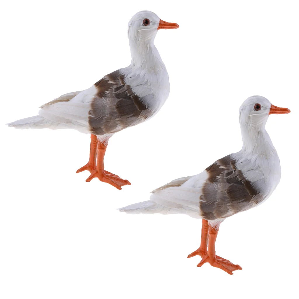 

2x Seagull Ornament Artificial Simulated Decoration Bird for Art and Craft