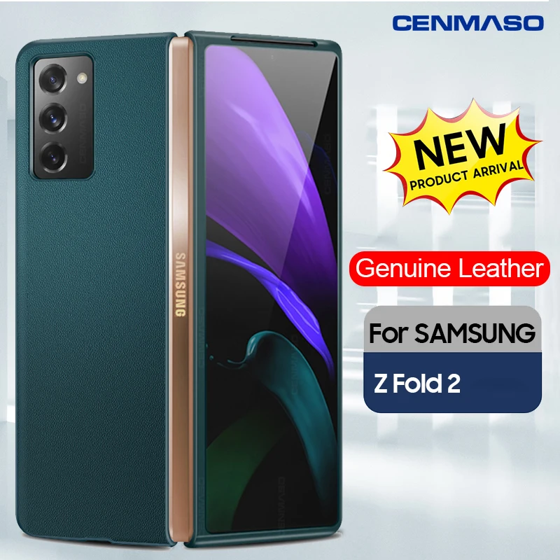 Чехол CENMASO из натуральной кожи для Samsung Galaxy Z Fold 2 роскошная Противоударная задняя