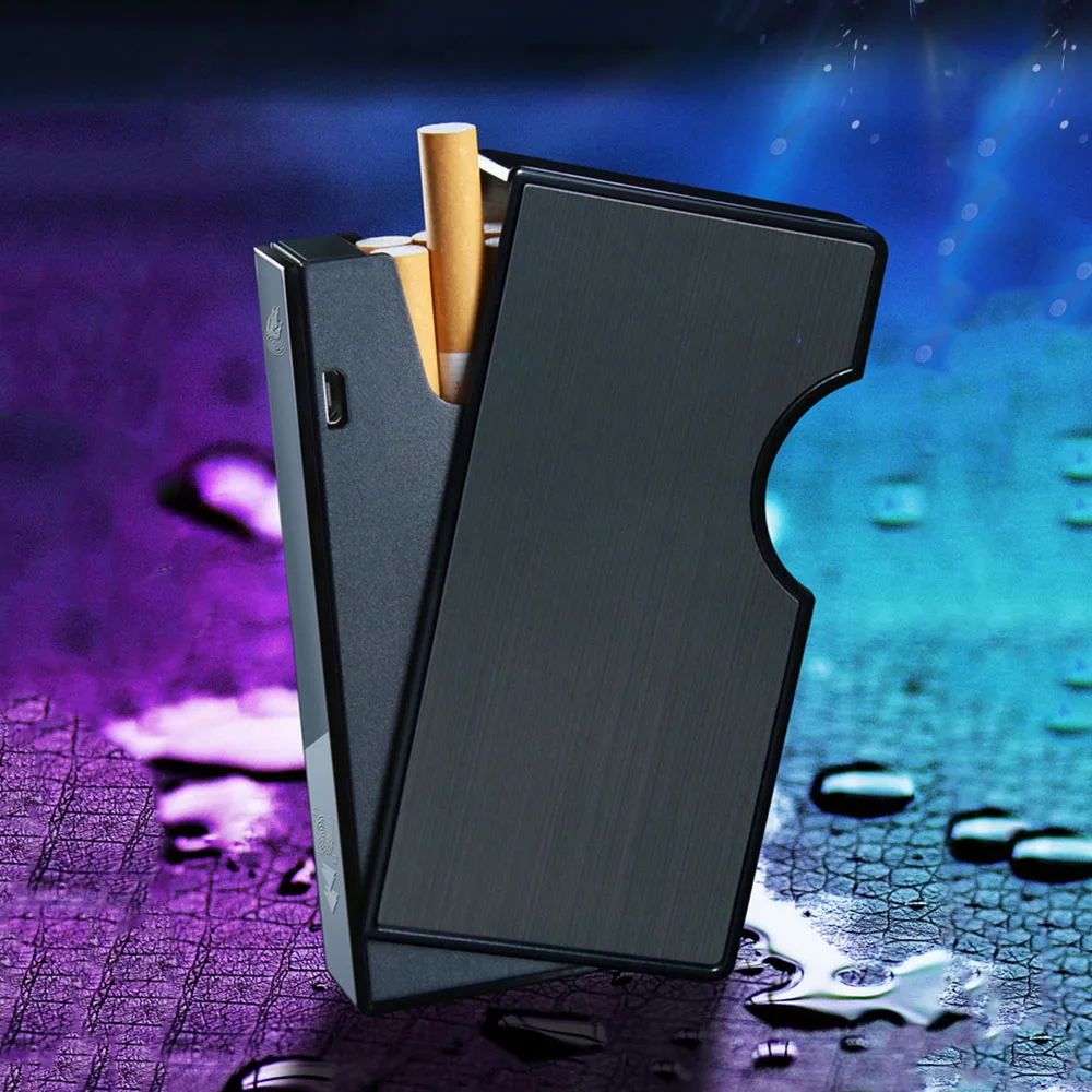 Универсальная тонкая сигарета чехол коробка с электронная USB Зажигалка