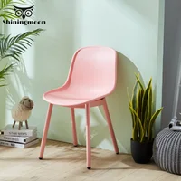 Nordic Wrought Iron Plastic Chair Restaurant for  Dining Room Chairs Office Business Home Bedroom Pink White Chair Furniture