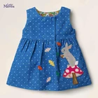 Летнее хлопковое платье для девочек от 2 до 7 лет, без рукавов