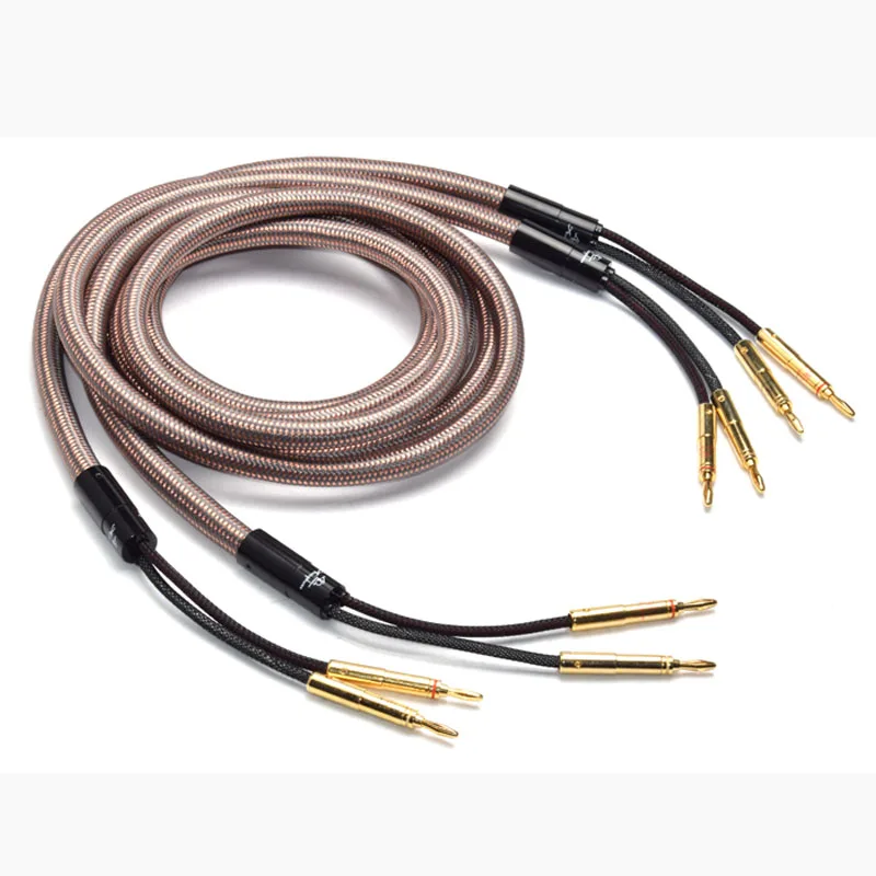 Hifi Accuphase Speaker Cable Pure Copper Audio Speaker Wire With Gold Plated Banana To Banana Plug