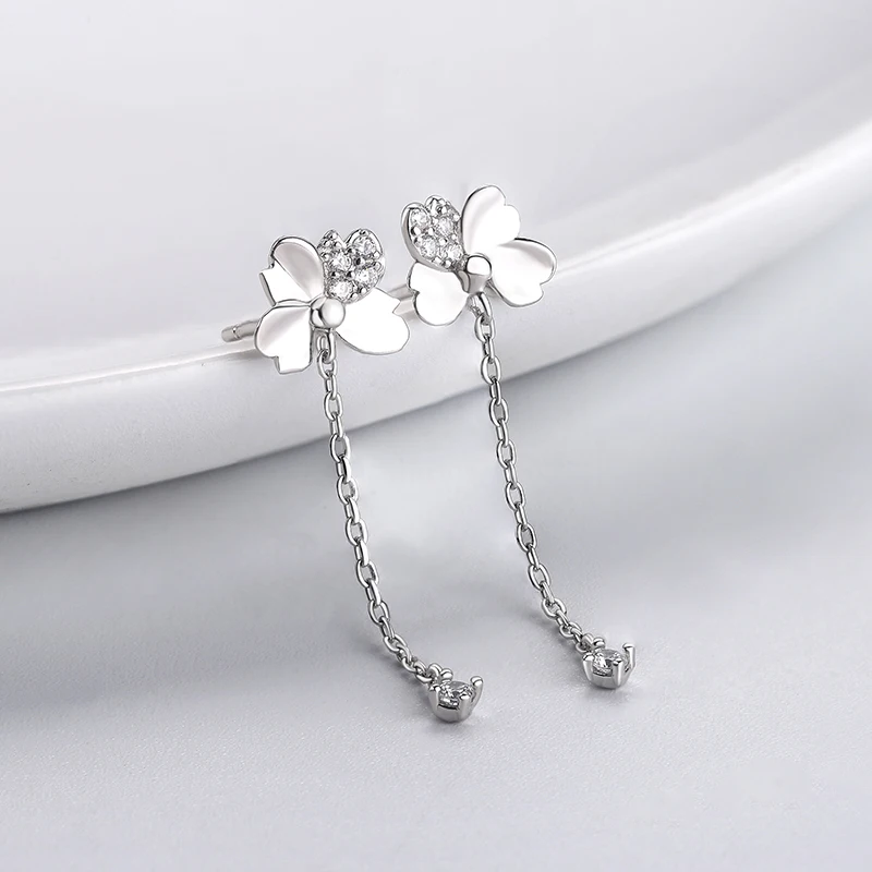 

Classical tidal current four-leaf clover earring cubic zirconia earring jewelry gifts for womens girls birthday4