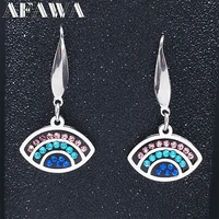 stainless steel crystal eyes drop earings women silver color dangle earring jewelry bijoux acier inoxydable femme e4821s01