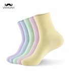 Женские хлопковые носки 6 партлот Женские однотонные носки брендовые носки 6 цветов Размер США 6,0-11,0 ЕС 36-42 VKMONY