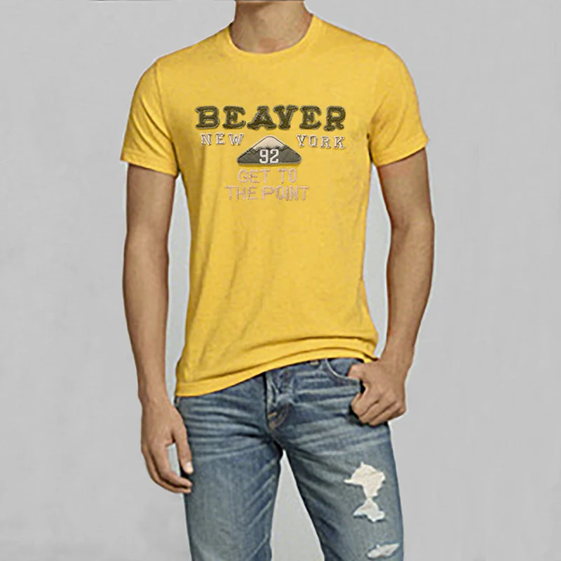 Мужские футболки топы с принтом и вышивкой коротким рукавом круглым вырезом