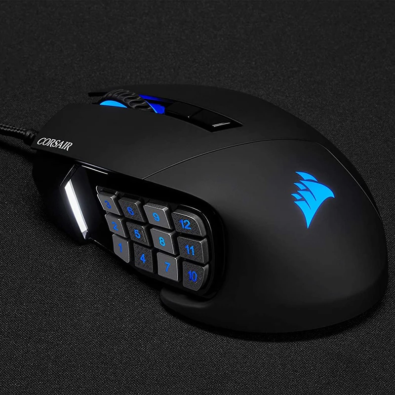 Мышь игровая CORSAIR SCIMITAR RGB ELITE мышь MOBA/MMO черная со светодиодной подсветкой 18000 DPI