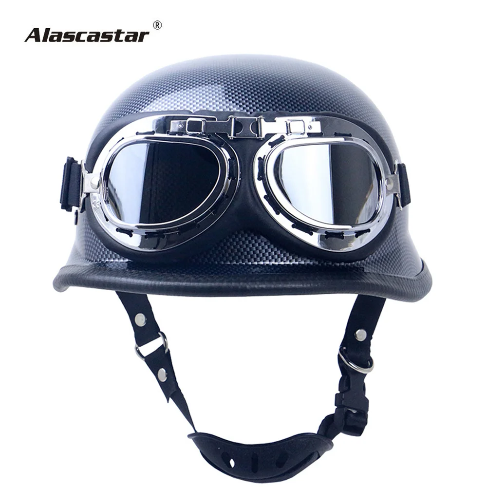 

Мотоциклетный шлем «зомби», гоночный шлем на половину лица, в винтажном стиле ретро, для скутеров, защитные шлемы с очками в горошек