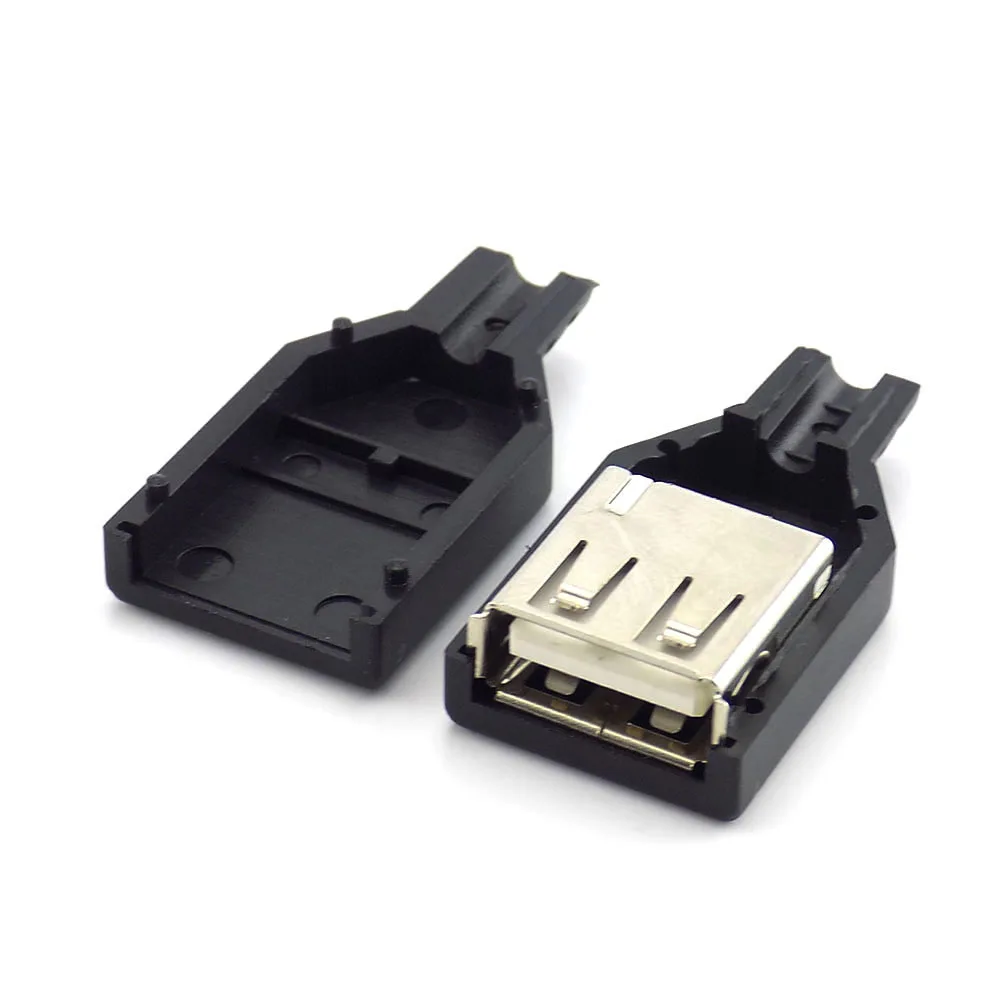 Оптовая продажа 50 шт. 100 5 В USB Type A штекер-гнездо 4 контакта разъем адаптер