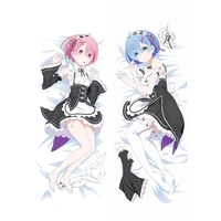 anime re zero starting life in another world cosplay rem emilia ram cat pillow case hugging body prop