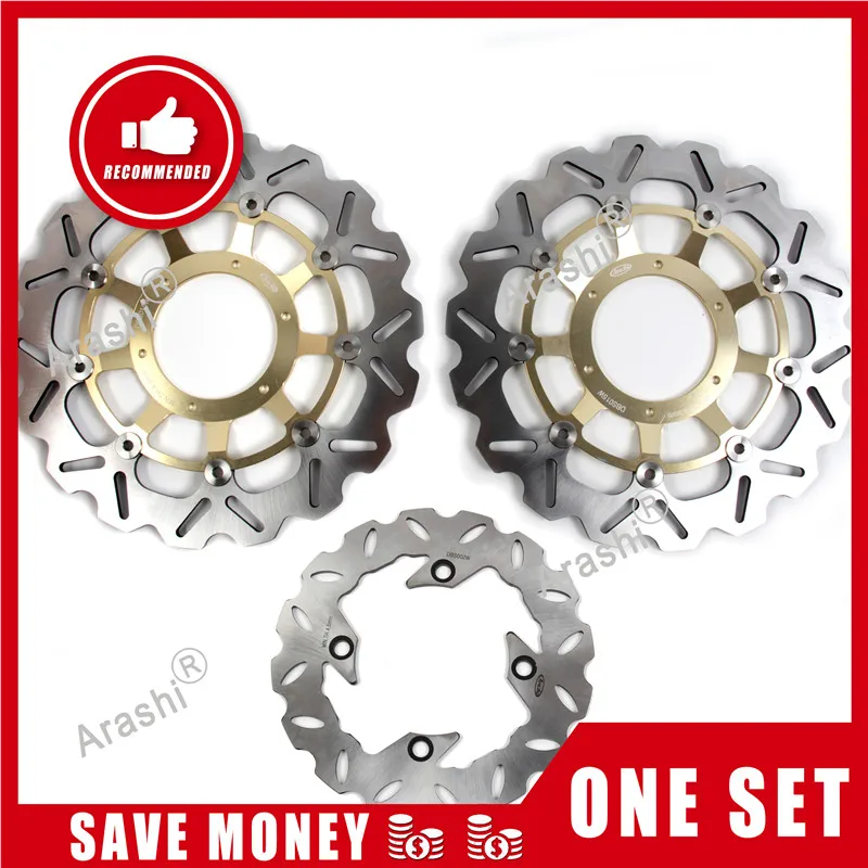 Gold Front Rear A Араши 1 комплект для HONDA CBR600RR 2003- передние тормозные диски задние тормозные диски Диски CBR600 CBR 600 RR 600RR 2004 2005 2006 2007 - Цвет: Gold Front Rear A