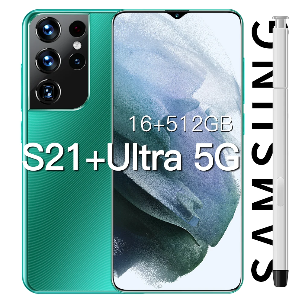 Tel&eacute;fono Inteligente Galaxy S21 + Ultra, versi&oacute;n Global, 6,7 pulgadas, 4G/5G, desbloqueo de 32MP + 50MP, 16 + 512GB, 6800m Ah, Android-1