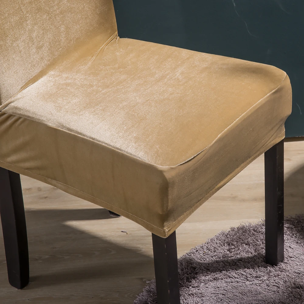 Бархатные эластичные Чехлы для столовой однотонные чехлы стульев из спандекса и